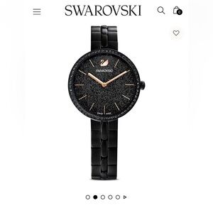 BRAND NEW NEVER WORN BLACK COSMOPOLITAN SWAROVSKI SWISS WRIST WATCH